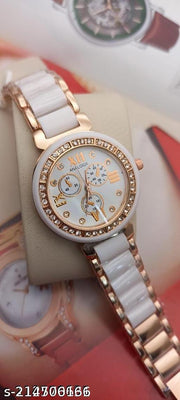 Super And Diamond  New Metal Analog Watch For women&Girls