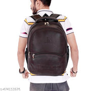 WESTOR-Latest Leather Fashionate Black School Bags Laptop Backpack Waterproof PU Leather Backpacks for Men Women Boys & Girls Backpack