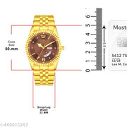 Legacy Series Original Gold Plated Day and Date Functioning | Stylish Chain | Quartz Analog Watch for Boys/ Men