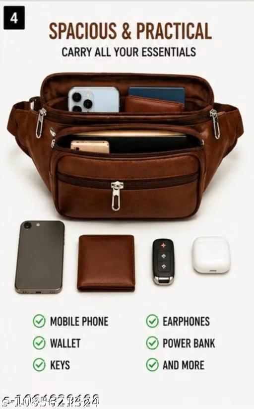 Men’s Premium Multi-Pocket Waist Bag | Crossbody Belt Bag | Travel & Daily Use