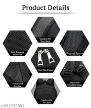 SYGA Backpack for Men & Women Oxford Cloth School Student Travel Bag(Black)