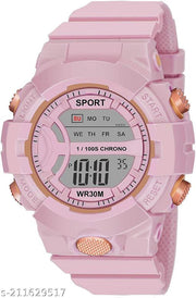 MADHAVWATCH  Silicon Pink Digital Watch for Boys & Girls