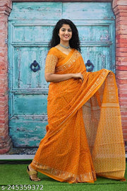 Pinkcity Trade World ETHNIC PURE COTTON MULMUL SAREE WITH BLOUSE