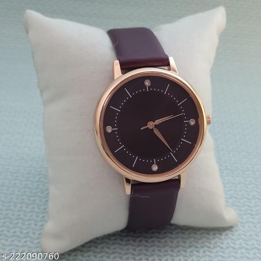 Best Quality Roman Designer Stylish Women Grey Leather Casual Analog Watches for Women