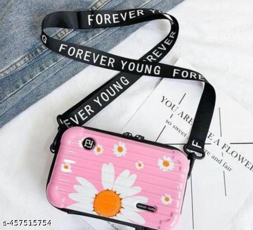 Sling Bag Black forever young crossbody & Mini Suitcase Sling Box Bag