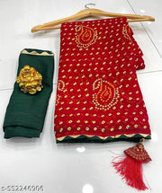 BANDHANI SAREE, BANDHEJ SAREE, CHUNRI SAREE, RED SAREE, MATAJI SAREE, SAREE, SAREES FOR WOMEN, SAREES UNDER 400