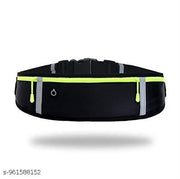 Running Waist Belt for Women & Men Sweat Rainproof Phone Holder with Adjustable Strap & 3 Pockets Headphone Hole WaistBag for All Kind of Phone-Sports, Yoga, Workout & Outdoor Activities- Black