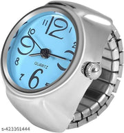 AJS Ring Watch for Women and Men Analog Quartz Watch Arabic Numerals Dial Elastic Band Creative Finger Watch