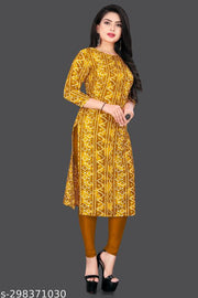 Women Fabric Printed Straight Kurti, Extra plus