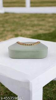 latest and trendy Sling Bag for girl & Women|Stylish Light Green Handbag with Gold Chain|Elegant Pista Green Purse for Women|New Party Wear Light Green Shoulder Bag
