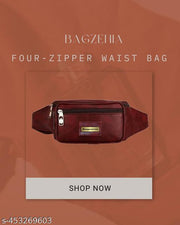 Waist Bag for Women and Men/Fanny Pack with 4-Zipper Pockets Waist Pouch for Hiking, Travel, Camping, Running, Sports Outdoors and Adventures Money Phone Belt with Adjustable Strap