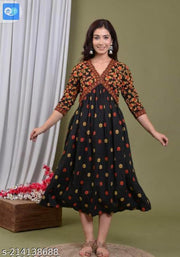 black anarkali gown