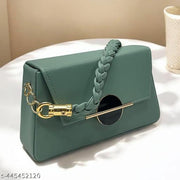 Stylish look sling bag,latest and trendy Sling Bag for girl & Women|Stylish Black Glossy Handbag with Gold Chain
