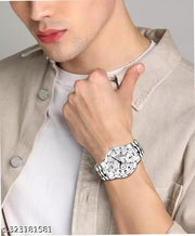 Stainless Steel Strap Day Date Analog Watch For Men