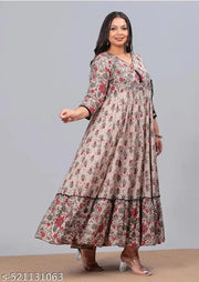 Long Trendy Cream Anarkali