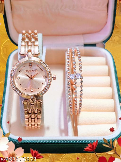 Classy New Arrival Stylish Attractive Ethnic Rose Gold Bracelet Look Analog Watch for Girls & women watch