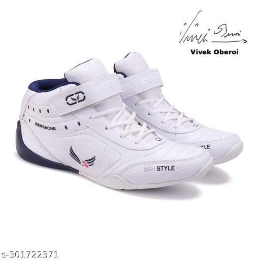 Bersache Lightweight Sports Outdoor,walking, Gym, Training, Trekking and Hiking Shoes For Men (White)