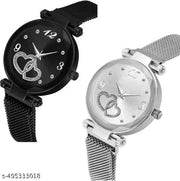 MADDELENA Heart Dial combo Magnetic Strap Watches For girls and women