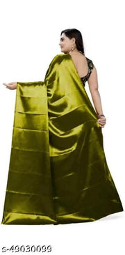 sana silk satin silk Green  saree with Blouse