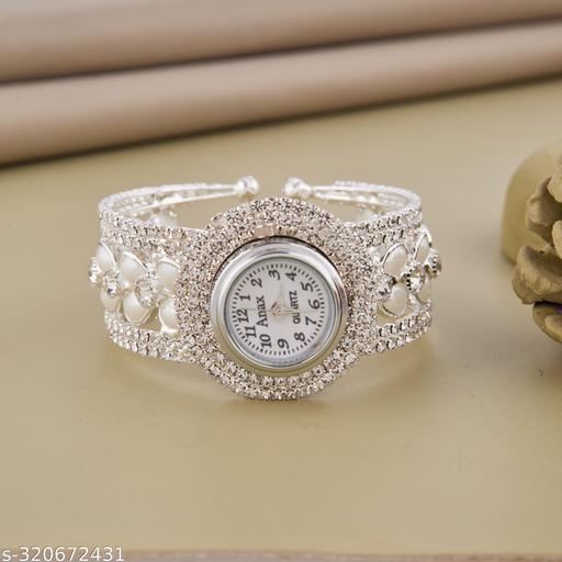 GC premium jewellery Women's Silver Pearl Bracelet Watch | Pearl Diamond Bracelets Watch For Girl And Women