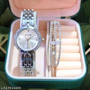 New Arrival Stylish Attractive Ethnic Silver Bracelet Look Analog Watch for Girls & women watch
