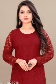 Stylish Party Wear Net Kurti for Women