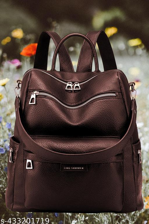 MomsyStore Girls Leather Backpacks for College And Office
