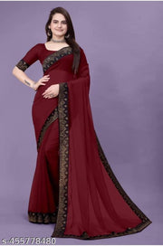 Dhamrol Enterprise Womens_ Georgette saree Lace border