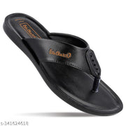 WALKAROO Men PU Cushion Sole Thong Flip Flops Slippers for Daily Wear |home wear slippers outdoor slippers men|Comfortable Lightweight Daily Use -5060 Black