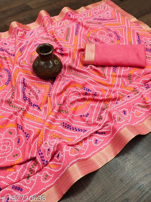 pranjal printed bandhani saree_baby pink