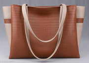 Dual Tone Large Capacity Croco Pattern Tote Handbags Purses Shoulder Bag For Womens