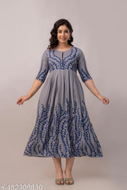 Latest Trending Kurtis – Anarkali Gown Long Flared Kurti  Kurta-Dress  for women