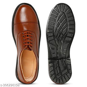 Original Synthetic Leather Oxford Shoes for Man-SUITS ALL OCCASION-TAN AND BROWN