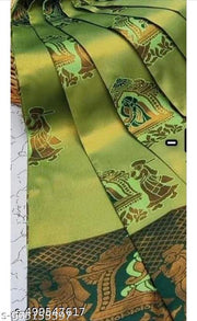 Premium Kanjeevaram Silk Saree for Women with Big Zari Border Woven Wedding Party Wear Saree with Blouse Piece
