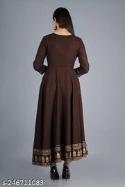 RUDRAKSH Women's Embroidered Rayon Anarkali Kurta|Gown for Women|Flared Kurta for Women|Women's Rayon Printed Flared Anarkali Kurti| Anarkali Kurti for Women & Girls