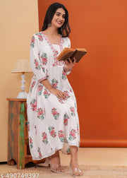 Printed  Trendy Gown Kurti Emroidery Work