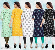 Women Printed Crepe Kurti (Combo Of 5)