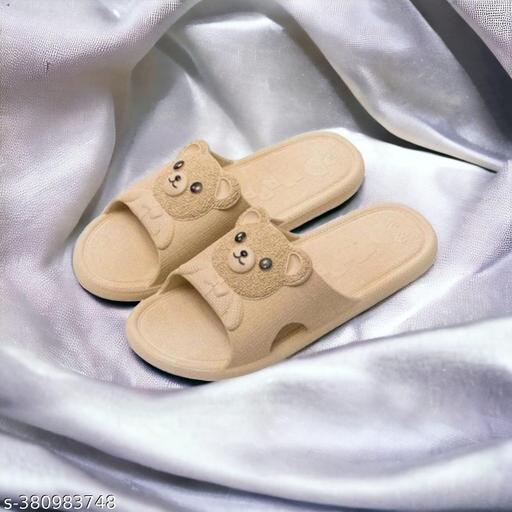 Women's Home Flip-Flops & Slippers Summer Indoor Bath Couple Bathroom Non-slip Unisex Sandals and Slippers Cute Teddy Flip Flops || Daily wear || Casual Wear ||