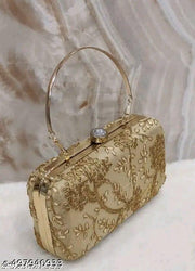 Sky Wing Embroidered Minimalist Elegance Clutch: Sleek, Compact, and Fashion-Forward Design Handicraft Beautiful Sling Box womens Clutch Bag Purse For Bridal, Casual, Party, Wedding Fancy Unique Women Box Clutches With Free Handle