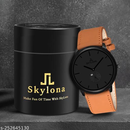 Beige Round Chronograph Analog Watch For Men