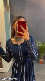 Naira Cut Straight High demand Anarkali Full length Trendy Women Kurti for Girls also BLACK
