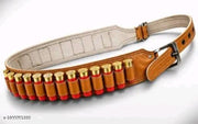 12 Bore Cartridge Leather Belt Tan- Genuine Leather Shotgun Shell holder belt for hunting