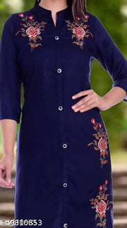 Women's Embroidered Viscose Rayon Kurti