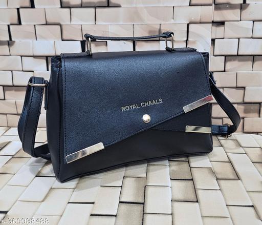 Royal Challs Fancy Crossbody Sling Bag for Girls | Stylish Side Sling Bag for Women (Color - Black)