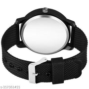 ISLAMIC AYATULKURSI Design Round Black Dial Latest Fashion Black Rubber Strap Stylish Wrist Watch for Men and Boys, Pack of 1