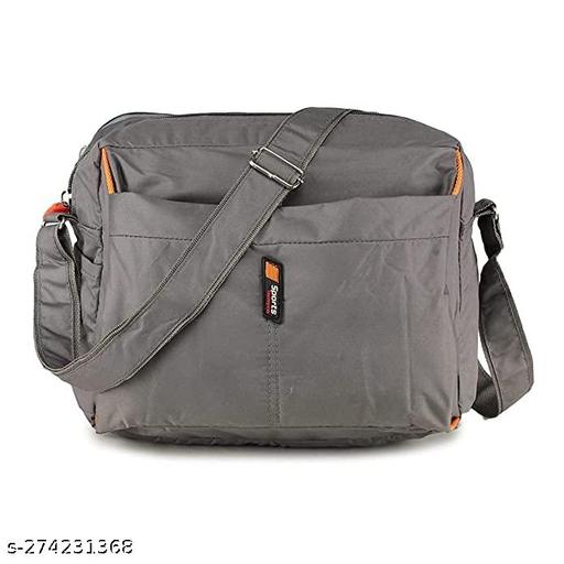 Crossbody Polyster Messenger Sling Bags For Men's & Women's || Office College & Travel Using One Side Sling Bags (Grey)