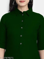 Women's Solid Rayon Kurtis