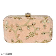 Rajasthani Party Clutch for Women Box Clutch with Golden Chain Sling Embroidery Bag