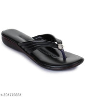 Unique Sandals Black Comfortable Slipper for Women , Women's Fashion Sandal Faux Leather, Comfortable & Stylish Wedges Ideal for Casual & Formal Occasions, Comfortable Lycra Slippers For Women, Flats for Women Stylish Latest Girls Unique