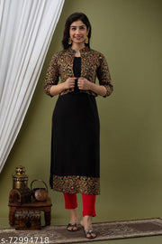 Zyla straight kurta with short jacket.